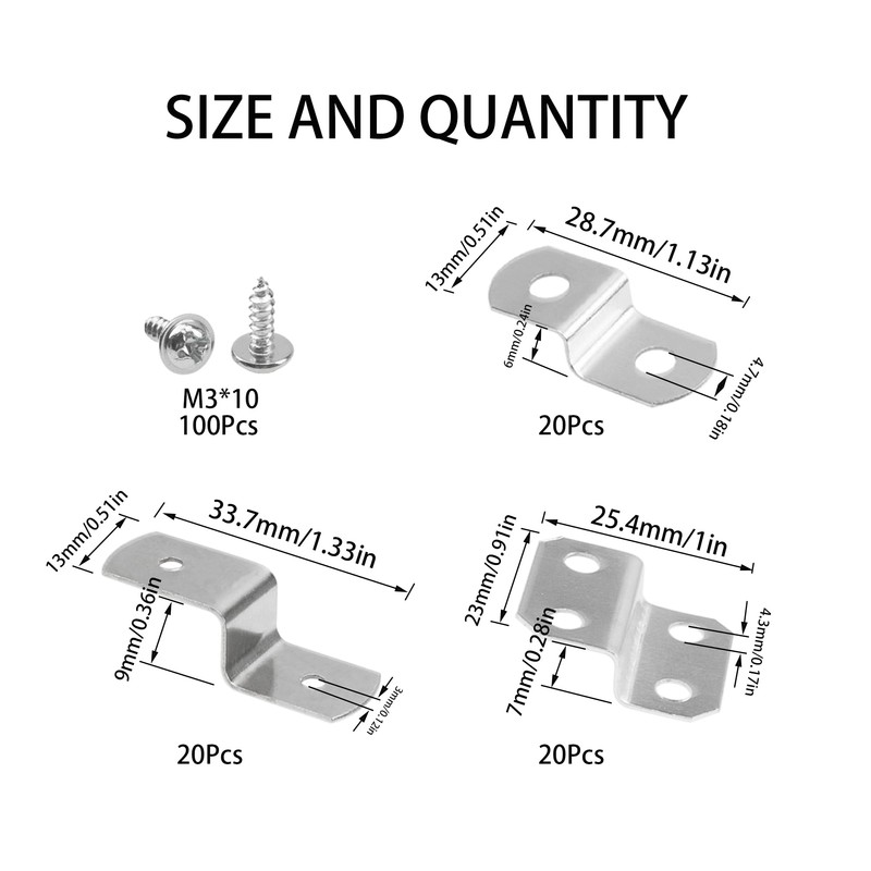 Rrina 60Pcs Offset Canvas Clips with Screws Heavy Duty Picture
