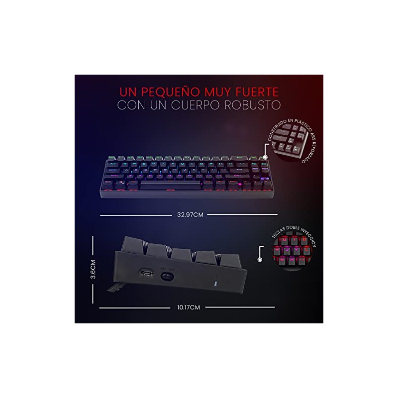 Redragon Teclado Gamer Deimos K599 70 RGB Bluetooth2.4 GHzAlámbrico Red