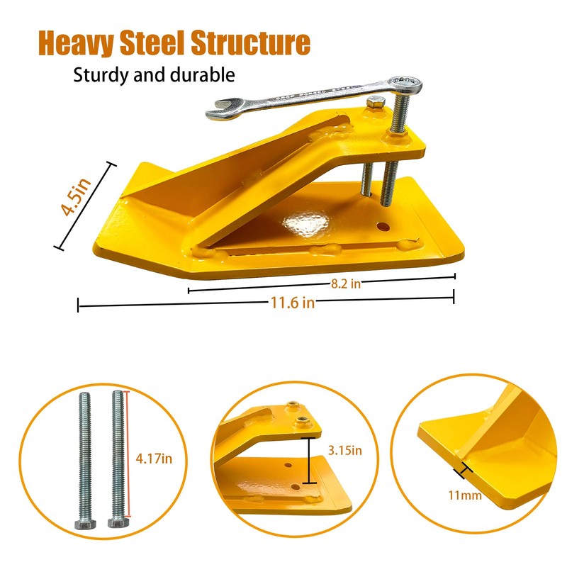 FUYEAR Tractor Bucket Protector,Ski Edge Protector,2pcs Yellow Heavy Duty Steel