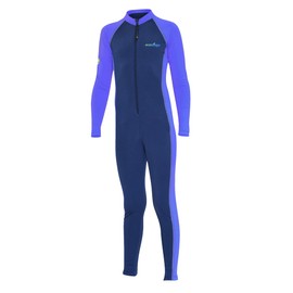 Girls Full Body Swimsuit Stinger Suit UV & Jellyfish Protection UPF50+ Navy Lavender (10)