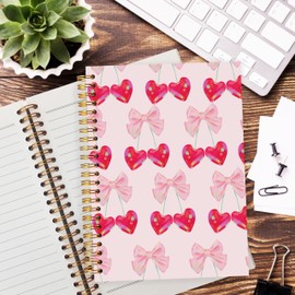 YTRGI Trendy Red Heart Journaling Notebook, Minimalist Love Quote Notebooks for Note Taking, Vintage Red Journals for Writing, Love Actually Is All Around Aesthetic Spiral Notebook 5.5x8.3 Inch