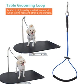 HEEPDD Pet Grooming Loop, 19.7in Adjustable Single Noose Hoop Stainless Steel Wire Safety Rope Dog Restraint Noose for Pet Grooming Table Arm Bath Tub