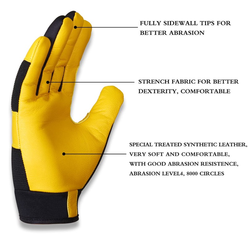 Leather Gardening Gloves Working for Women and Men Utility Dexterity