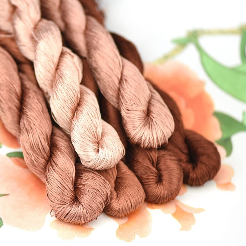 MINGGUXIUYI Natural 100% Silk Thread, Handmade Embroidery Thread, Silk Embroidery