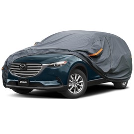 GUNHYI Premium Car Cover Custom Fit Mazda CX-9/CX-90/CX 9/CX 90 (2007-2025), 16 Layers Heavy Duty Car Cover Waterproof All Weather with Zipper Door for Sun Rain Snow Dust Uv Protection