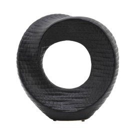 8" Abstract Sculpture - Ceramic Black Table Top Decorative Statue for Contemporary Home or Office Decor - Creative Textured Table or Shelf Decor