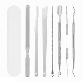 SSKHE 7 Pcs Ingrown Toenail File and Lifters Set, Professional Nail Care Set, Silvery Nail Nipper Nail Slider Nail File and Ingrown Toe Tool