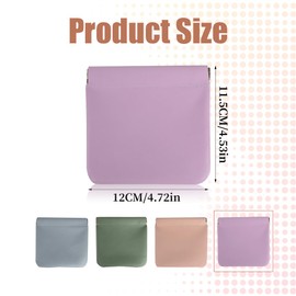 VIOCIWUO Pocket Cosmetic Bag 4PCS, Squeeze Top Makeup Bag Portable Small Makeup Pouch for Women No Zipper Self-Closing Soft PU Coin Purse for Lipstick Organizer Jewelry Storage Pouch(4 Colors)