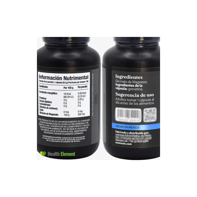 Kit 2 Glicinato De Magnesio 180 Cáps Glycinate Magnesium