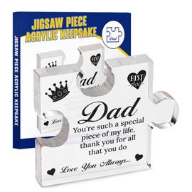 Acrylic Ornament Jigsaw Piece Thoughtful Present for Dad Step Dad Gifts from Son Daughter Birthday