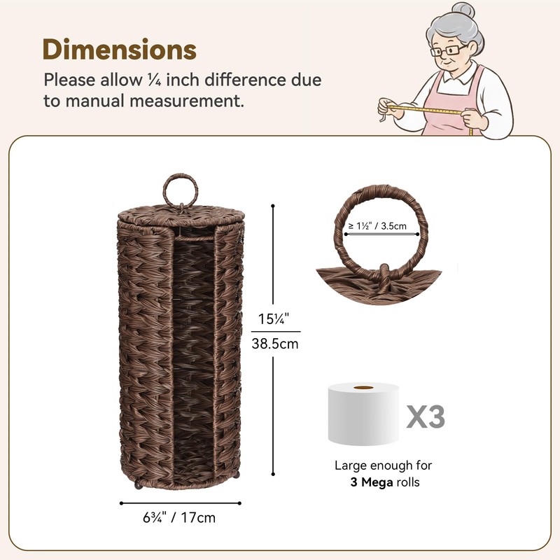 GRANNY SAYS Toilet Paper Storage Basket with Lid, Toilet Paper