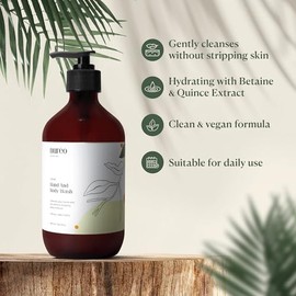 Gel De Ducha Hidratante Natural De Menta Y Cedro: Gel De Ducha Hidratante Para Manos Y Cuerpo Con Betaína Y Extracto De Fruta, Vegano Y Con Certificación Cosmos, Para Hombre Y Mujer (490 Ml)