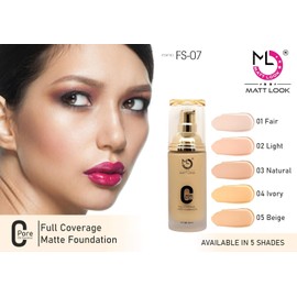 MATT LOOK Zero Pore Oil Control Full Coverage Matte Foundation (Natural 03), Multicolour, 45 ml