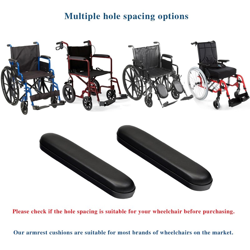 HMZ Full Length Padded Armrest Black 10-1/4" Long Wheelchair and