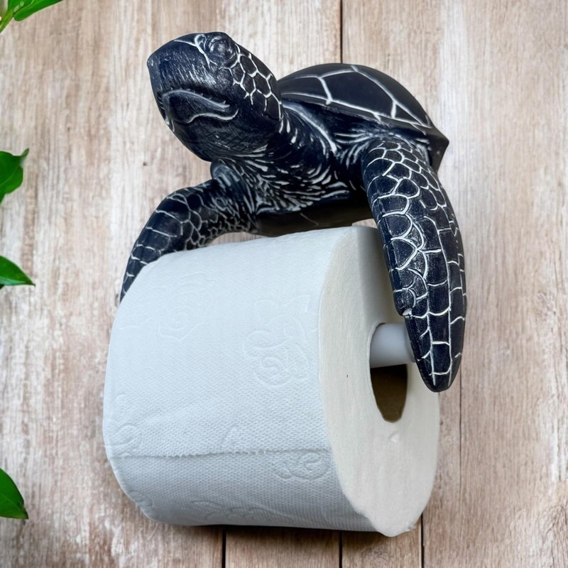 Sea Turtle Wall Mount Toilet Paper Roll Holder Rustic Nautical