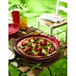 Emile Henry Made In France Flame Pizza Stone, 14.6 x 14.6", Charcoal
