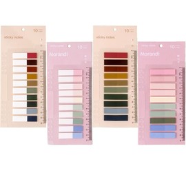 Sticky Index Tabs, 4 Pack 800Pcs Book Annotation Kit Colored Page Markers File Flags with Ruler, Translucent Pastel Sticky Notes for annotating Books School and Office