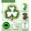 St Patricks Day Decorations, Shamrocks Wreath for Front Door, 20