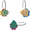 Fish-Shaped Shower Curtain Hooks 12-Pack, Underwater-Themed Bathroom Decor