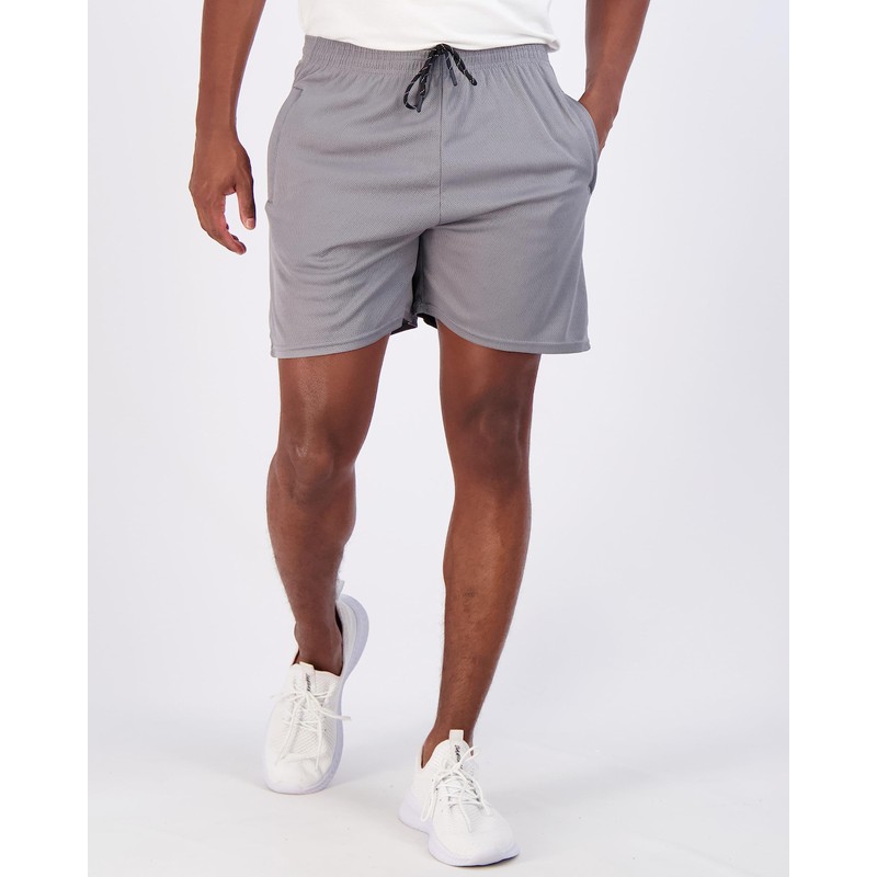 Real Essentials 4 Pack: Men's 5" Mesh Quick-Dry Running Shorts