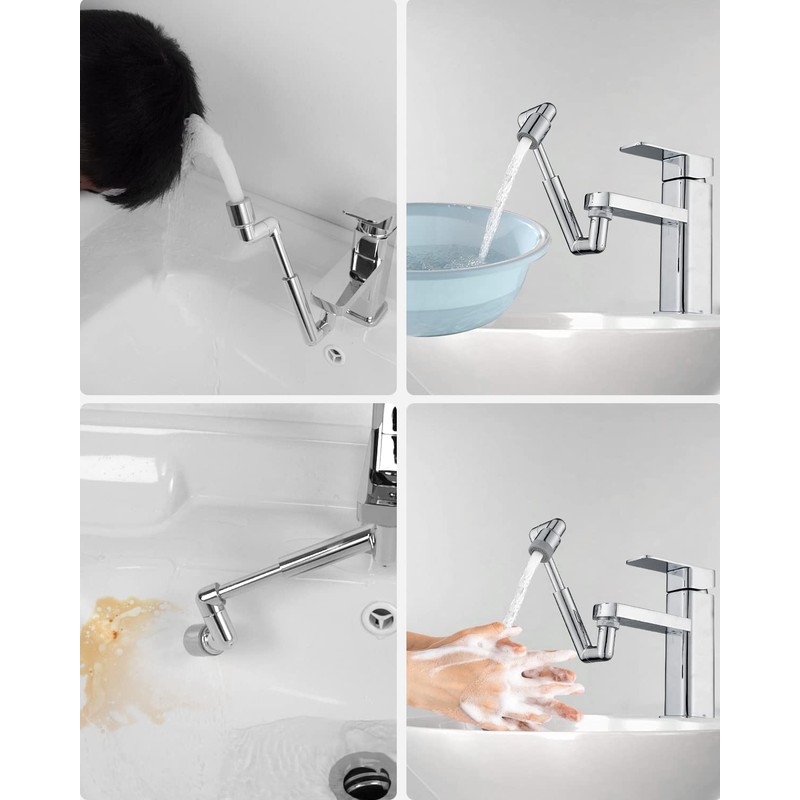 Hibbent Tap attachment, 1440 degree rotating multifunctional extension tap, water-saving