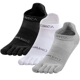 OrrinSports Toe Socks for Men Women Coolmax Running Socks 3 Pairs Athletic Breathable Five Finger Socks