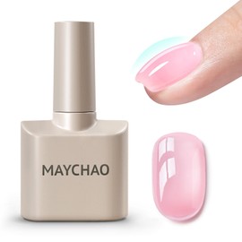 MAYCHAO 15ML Clearly Pink Builder Nail Gel 7 in 1 Clear Pink Builder Strengthener Gel Nail Polish for Nail Extension, Hard Gel Builder Base Gel Rhinestone for Valtines Home Manicure, 0.5 OZ-27