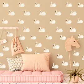 Swan Wall Decals Peel and Stick Boho Wall Stickers Watercolor Small Animal Wall Stickers Removable Swan Wall Stickers Cute Wall Decals for Nursery Baby Kids Room Girls Bedroom Decor