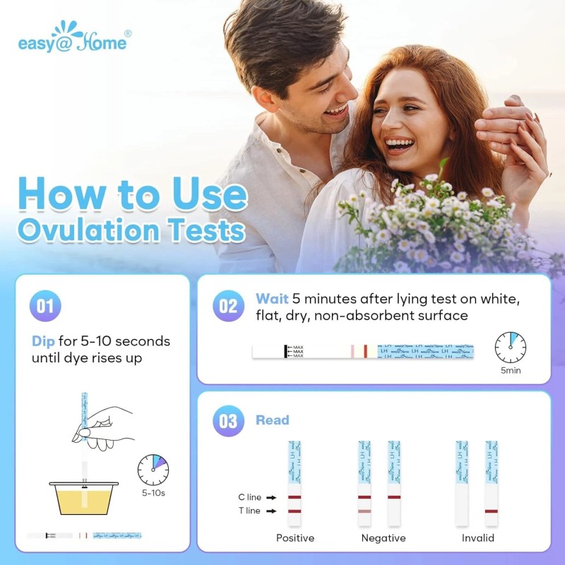 Easy@Home 100 LH Ovulation Test Strips + 100 Cups –