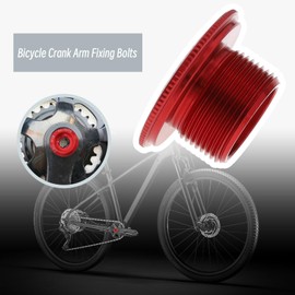 2 Pieces Crank Arm Mounting Screw Red M18 for Mountain Bike Road Bike Fix Crankset Crank Chain Wheel Aluminum Alloy Material High Strength Fit for 18mm Crank Bolt