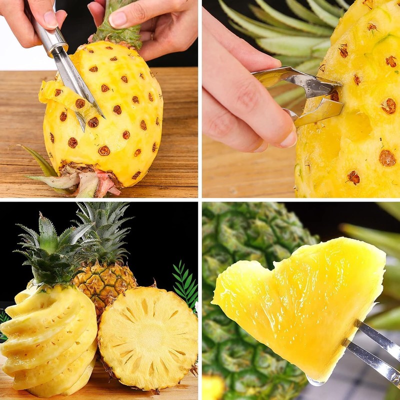 4PCS Pineapple Eye Peeler Remover Tool, Stainless Steel Pineapple Eye
