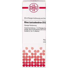 DHU Rhus Toxicodendron D12 Dilution, 20 ml Solution