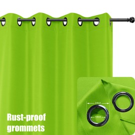 BONZER Outdoor Waterproof Curtains for Patio Privacy Grommet Sunlight Blocking Outside Curtains for Gazebo, Porch, Pergola, Pavilion, 1 Panel, 54W x 95L inch, Green