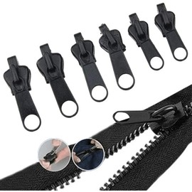 12 Pcs Black Zipper Slider Replacement Zip Slider, Zipper Repair Kit Pull Tabs Zip Fixer Parts for Repair Jeans Coats Jacket Zipper for Repair Jeans Coats Jacket Zipper Buckles