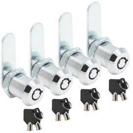 Uenhoy 4 Pack Tubular Cam Lock 1 Inch Cabinet Cam Lock Set for Tool Box, File Cabinet, Mail Box, Vending Machine, ATM, Keyed Different