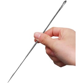 Marcobrothers 6 Agujas de tapicería Profesionales de 15 cm de Largo y 3 mm de Grosor, Agujas de Coser a Mano de Ojo Grande para proyectos de Costura y Manualidades