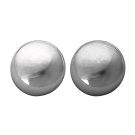 Kenneth Jay Lane Polished Silver Button Clip-On Earrings