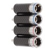 4Pcs RCA Sound Plug Carbon Fiber Chrome 8mm Wire Diameter