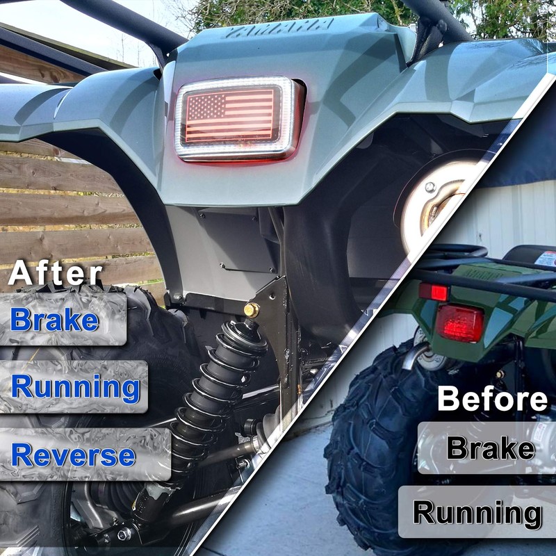 ATV Tail Light LED Smoke Lens with Reverse Brake Light,