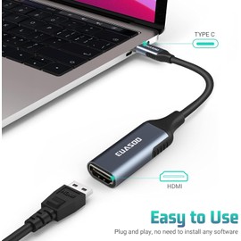 OBERSTER USB C to 4K HDMI Adapter, 4K USB Type-C to HDMI for Video and Audio Transfer Compatible with Tablets, Laptop, Windows, Notebook PC, USB Type-C to HDMI Adapter