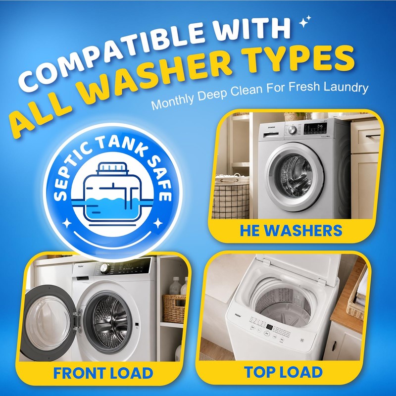 32 Pack Washing Machine Cleaner for Pet Owners, Natural Enzymes