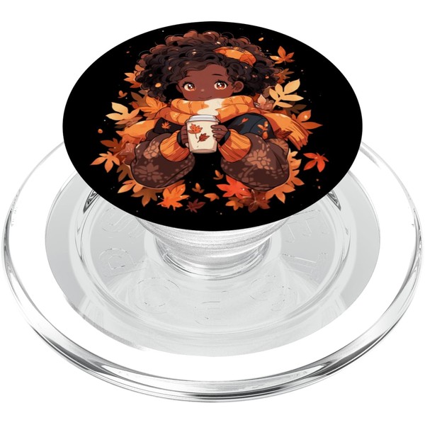 Autumn Afro Child Girl Pumpkin Spice Latte African American Children