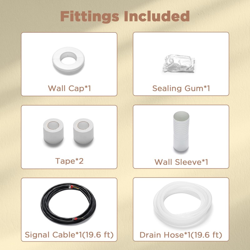 TURBRO 16 Ft. Mini Split Line Set, 1/4" & 1/2"