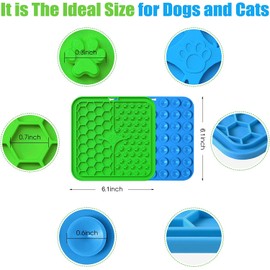 Licky Mats Slow Feeder for Dogs and Cats, Premium Lick Pad with Suction Cups for Dog Anxiety Relief, Slow Feeder Dog Bowls, Bathing, Grooming and Training, 3 Pack