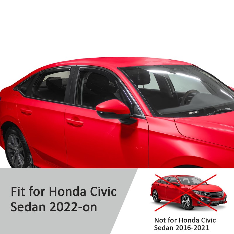 Voron Glass in-Channel Extra Durable Rain Guards for Honda Civic
