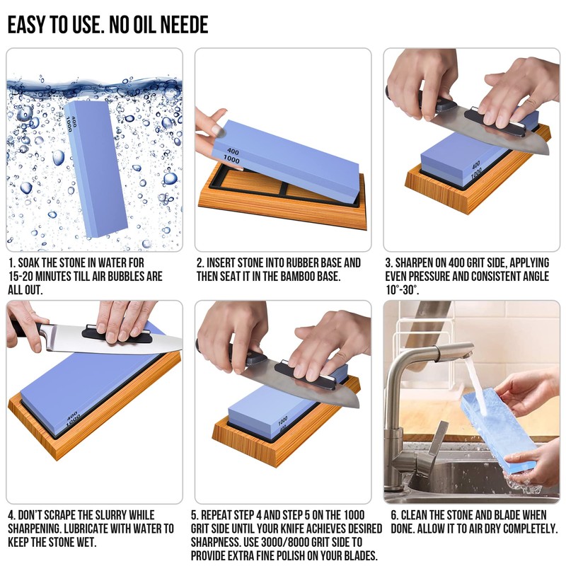 YeopAsda Knife Sharpening Stone Set - Premium 4 Side Grit