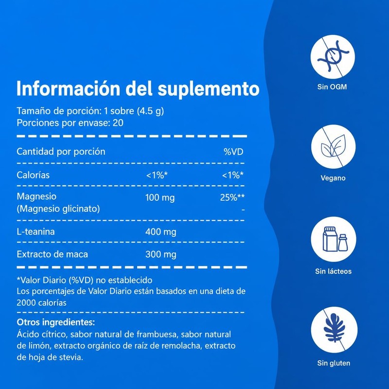 Polvo Sabor Frambuesa, Supercalm Suplemento Alimenticio