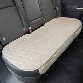 Leader Accessories Rear Seat Cushion - Beige Diamond Stitched Bench Seat Cover for Cars, Trucks, SUVs - Non-Slip Back Seat Cover Size M