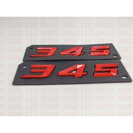 SPEED ZONE (2pc) 345 Badge Emblem For MOPAR HEMI Passenger & Driver Side Red Black