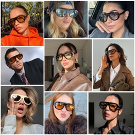 VANLINKER Retro Aviator Sunglasses for Women Chic Classic 70s Vintage Trendy 2025 Chunky Sun Glasses VL9865,Tortoise/Orange